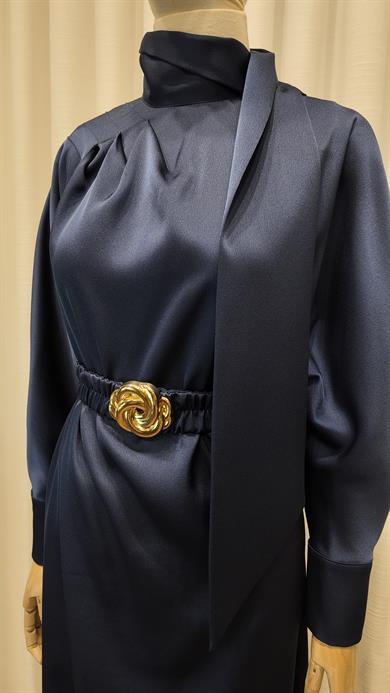 MIDNIGHT SILK ELBİSE LACİVERT