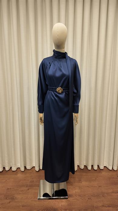 MIDNIGHT SILK ELBİSE LACİVERT