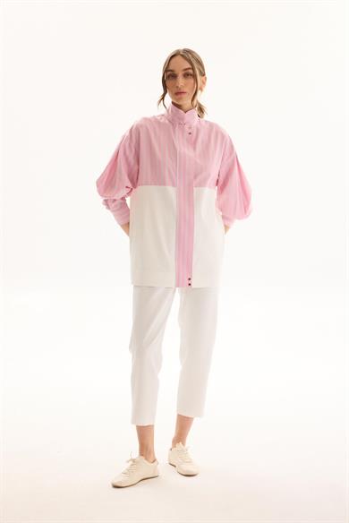 MSSM ÇİZGİLİ CEKET ÇİZGİLİ PEMBE