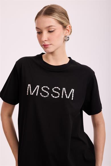 MSSM TAŞLI TİŞÖRT SİYAH