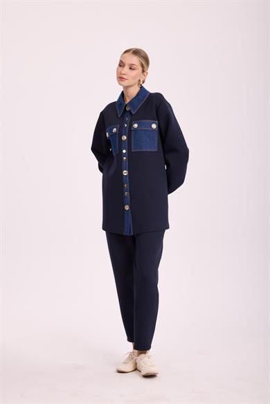 OLVERA DENİM GARNİ TAKIM LACİVERT