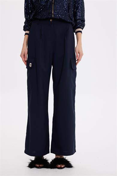 PALAZZO PANTOLON LACİVERT