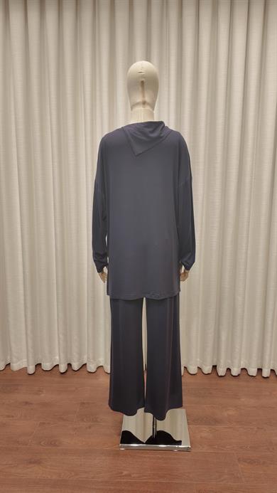 ŞAL YAKA TUNİK LACİVERT