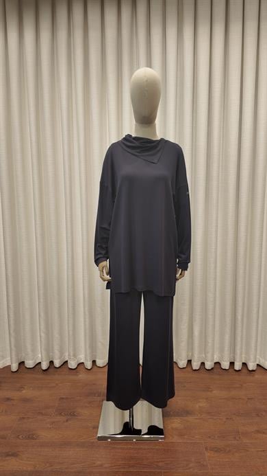 ŞAL YAKA TUNİK LACİVERT