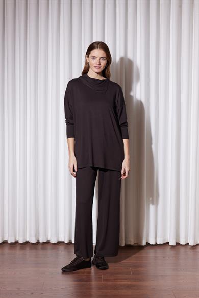 ŞAL YAKA TUNİK SİYAH