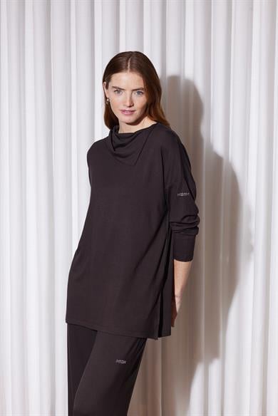 ŞAL YAKA TUNİK SİYAH