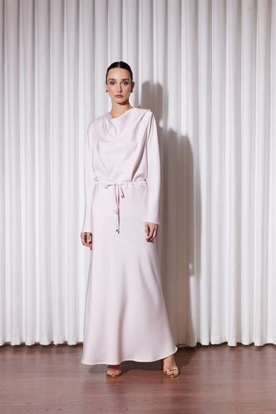 SATİN GRACE ETEKLİ TAKIM PUDRA