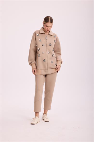 SCUBA İŞLEMELİ BOMBER CEKET TAKIM VİZON