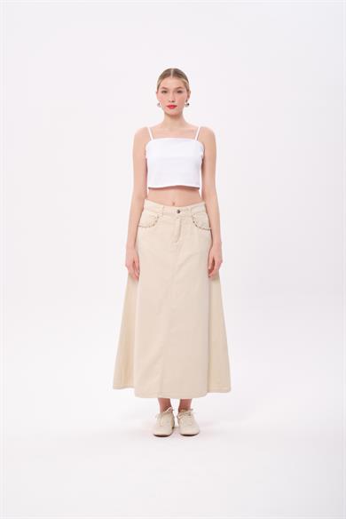 TAŞ İŞLEMELİ KOT ETEK KEMİK