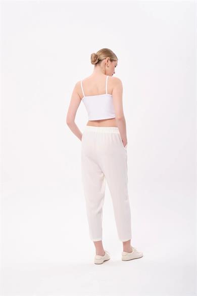 ÜTÜ İZLİ HAVUÇ PANTOLON EKRU