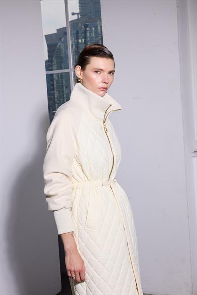 VELURE KAPİTONE UZUN MONT EKRU