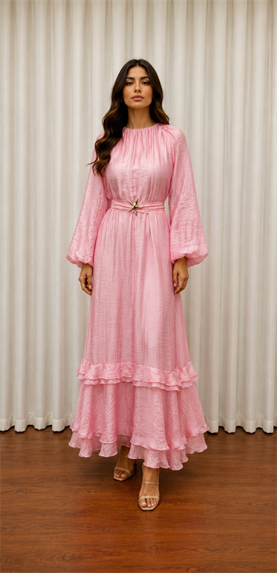 VERDEA ELBİSE PEMBE