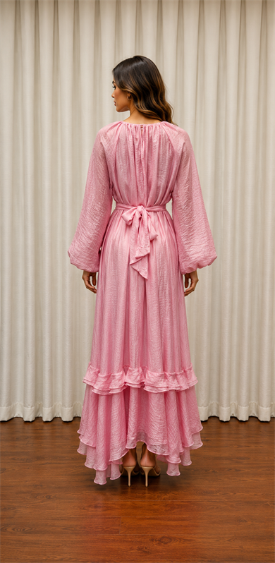 VERDEA ELBİSE PEMBE