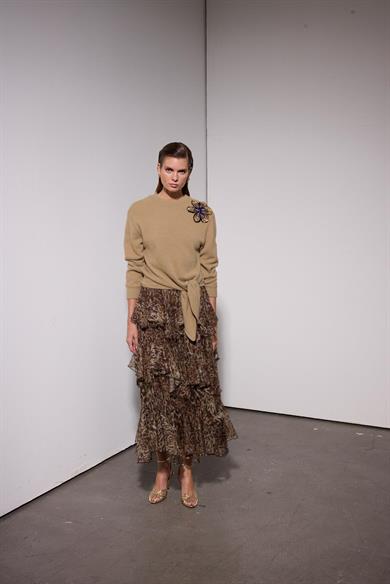 VIOLETTE FLEUR ANGORA BLUZ BEJ