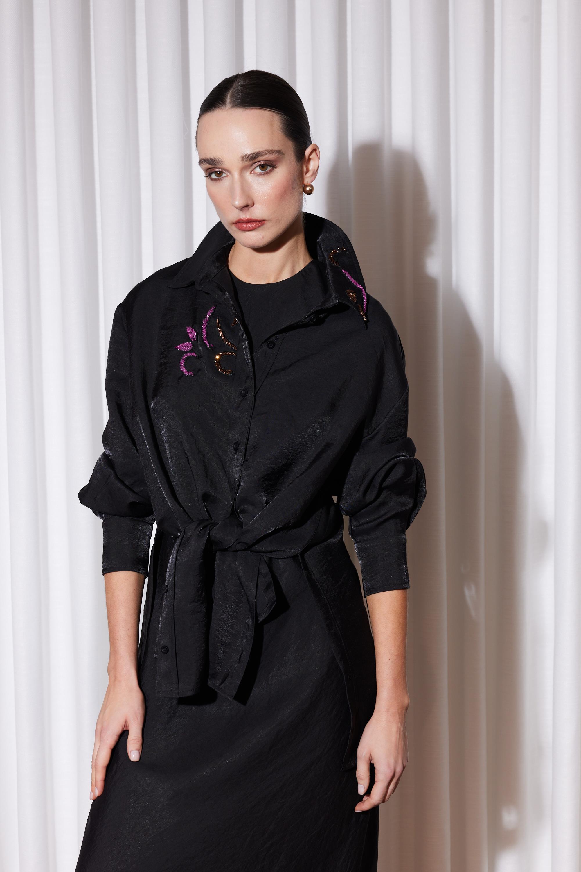 ELEGANT FLOW GÖMLEK SİYAH