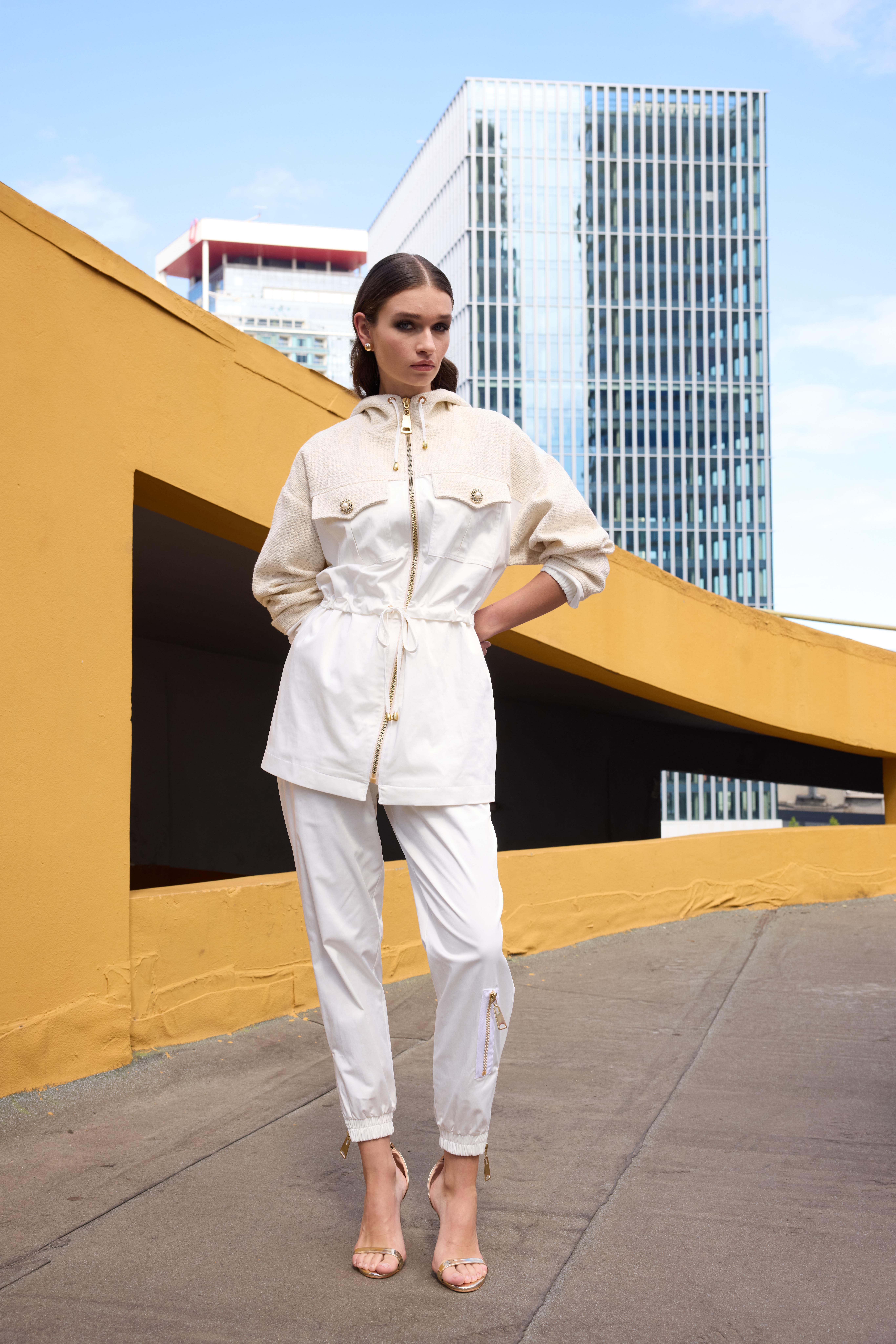 FERMUAR DETAY PANTOLON EKRU