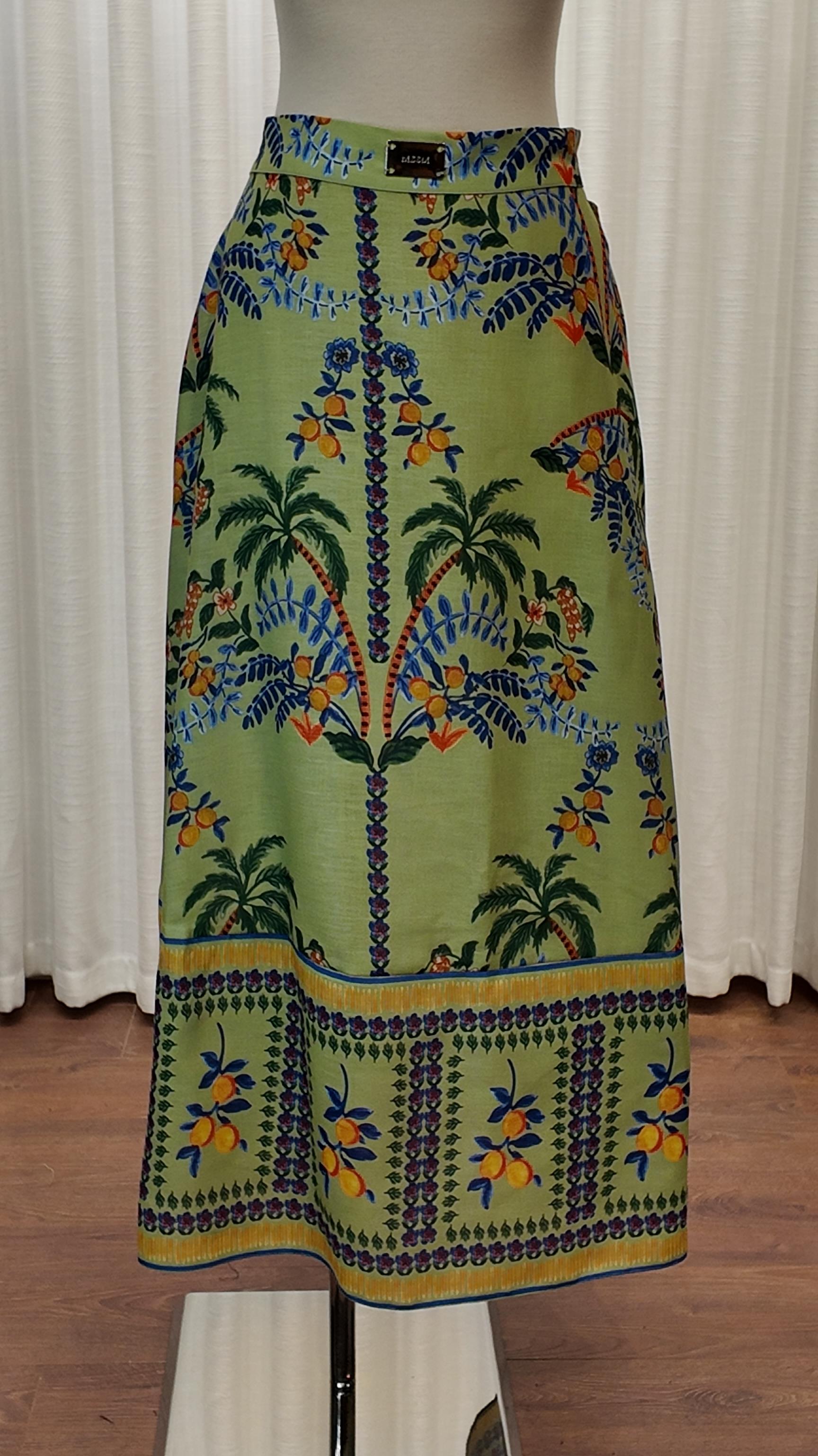 LINEN COLOURFUL ETEK MİNT DESENLİ