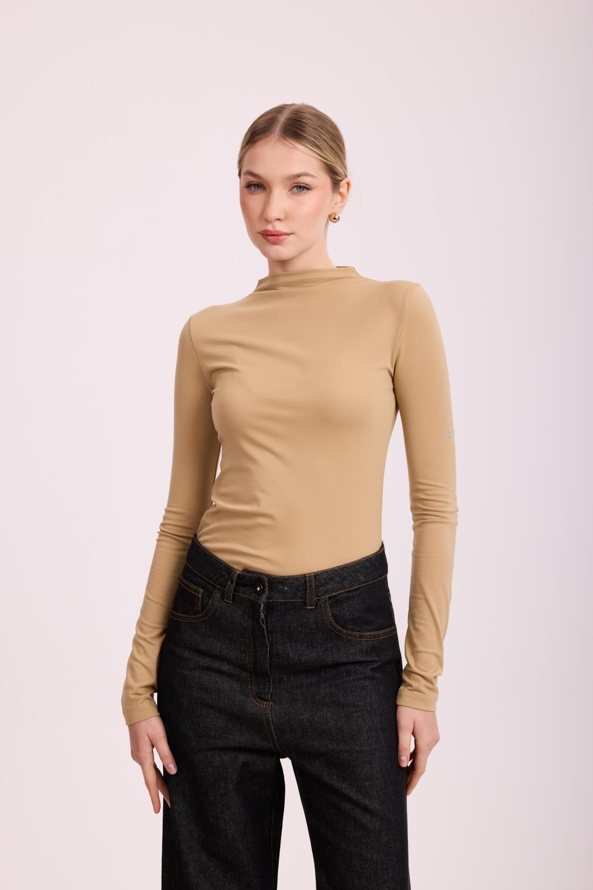 MSSM KOL TAŞLI RAYON BODY BEJ
