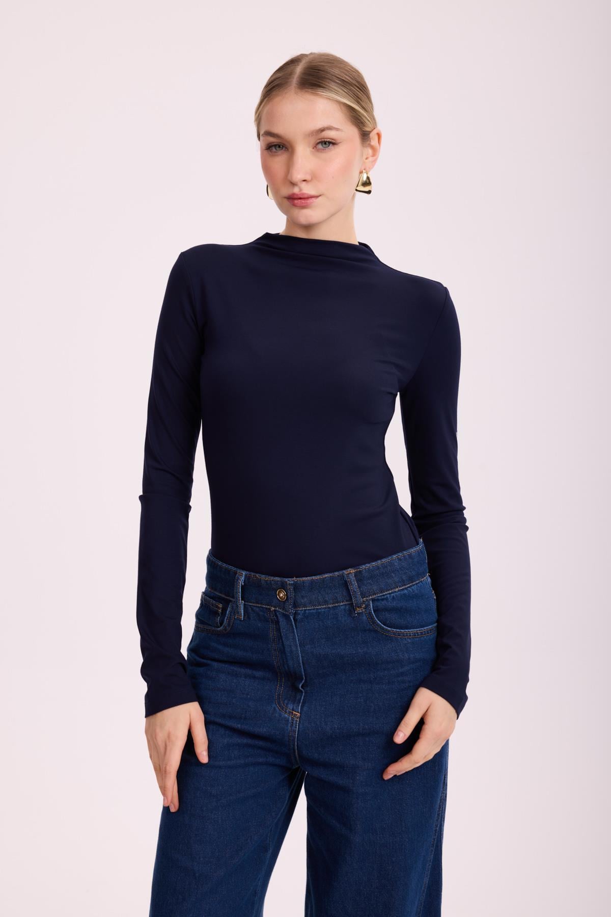 MSSM KOL TAŞLI RAYON BODY LACİVERT