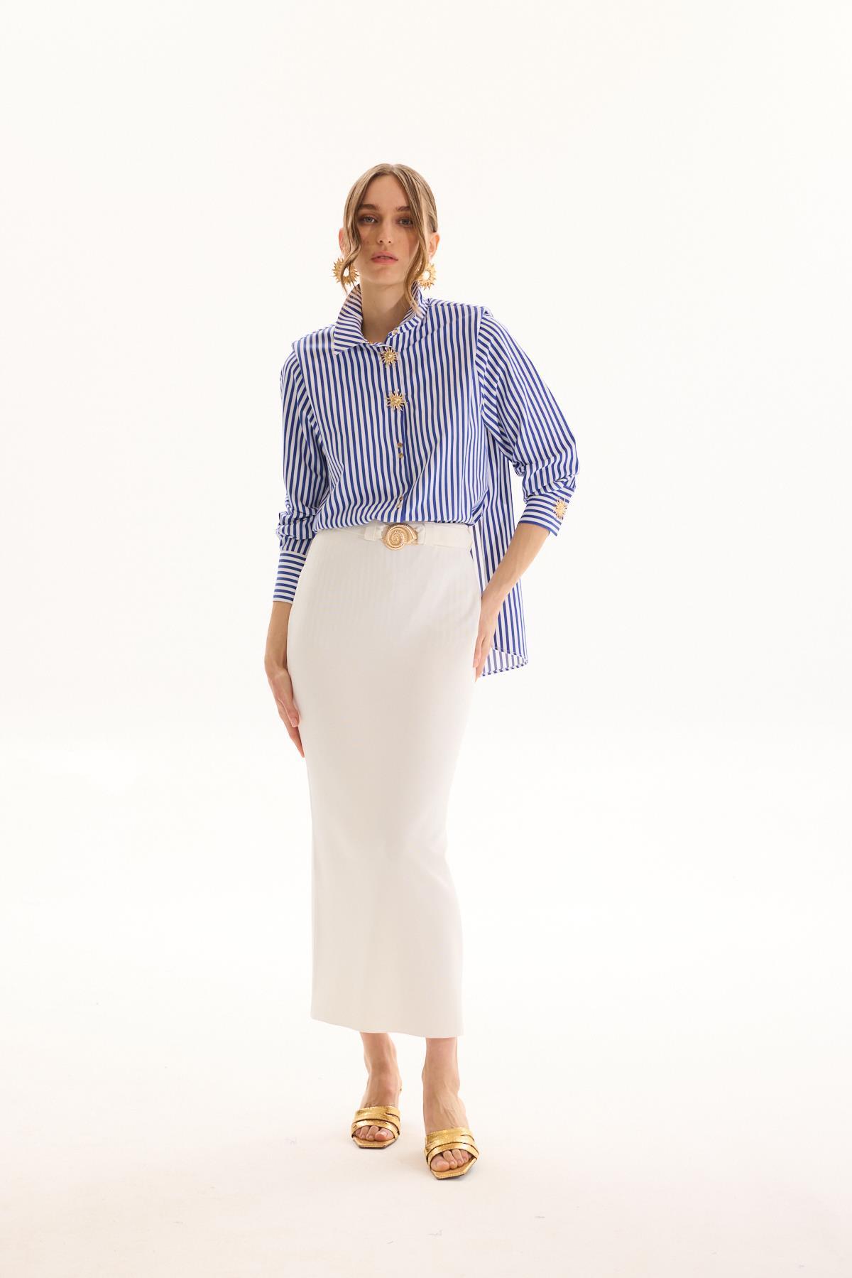 PENNA TRİKO KALEM ETEK EKRU