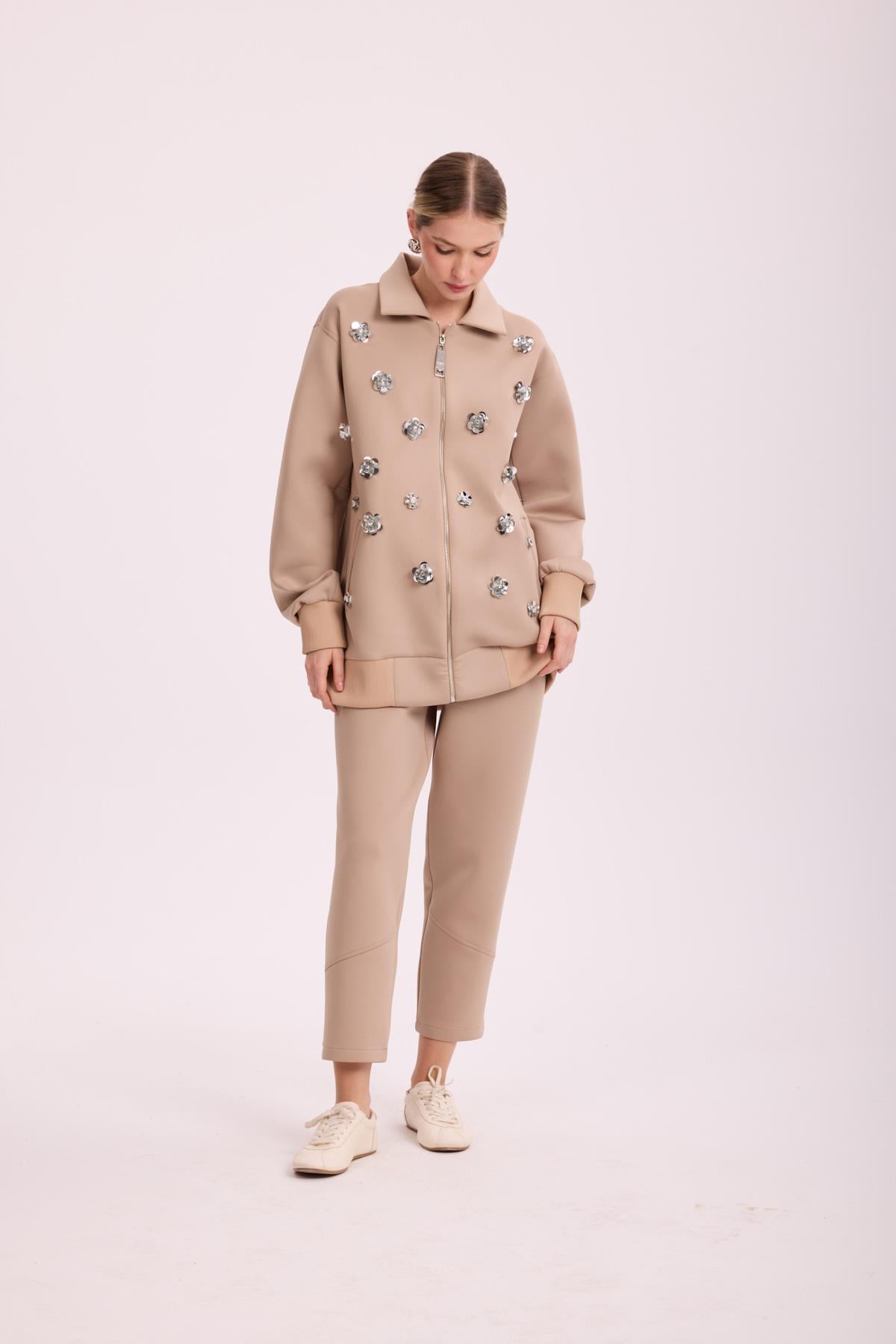 SCUBA İŞLEMELİ BOMBER CEKET TAKIM VİZON