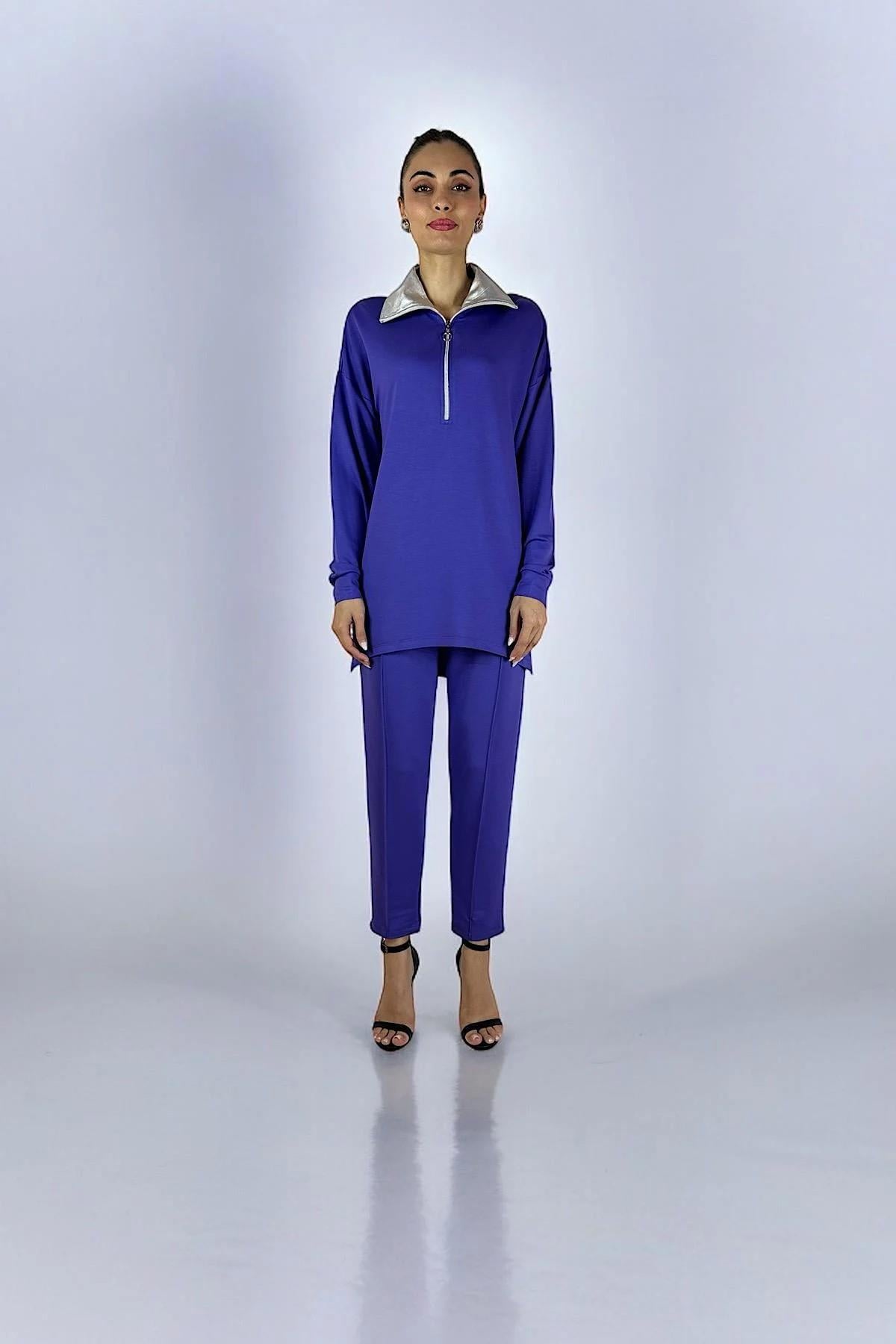 SHİNE YAKA TAKIM MOR