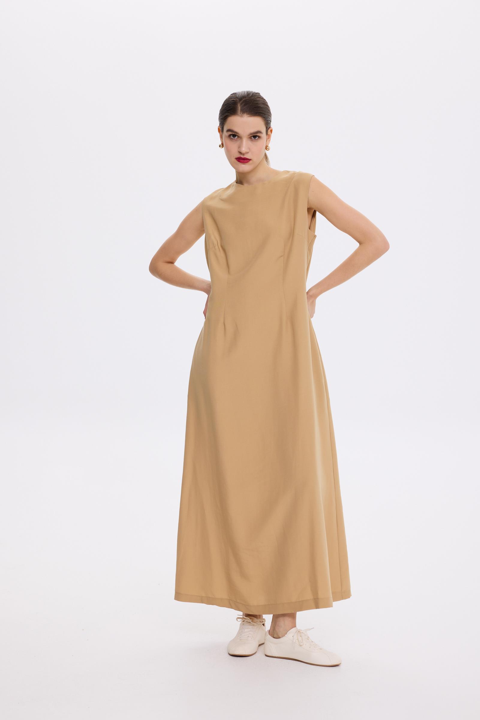 TENCEL İÇ ELBİSE CAMEL