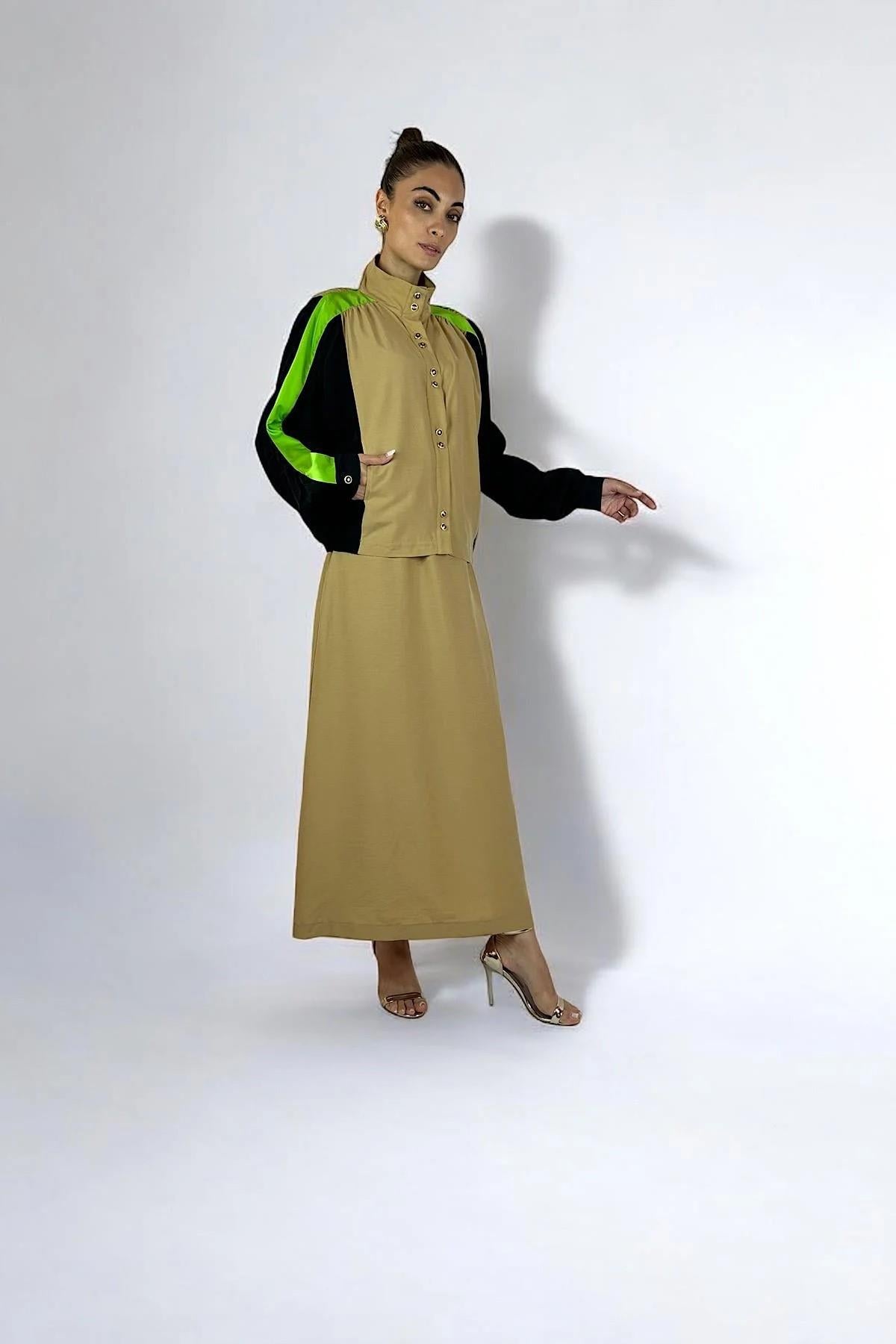 TENCEL KOL SATEN BOMBER CAMEL