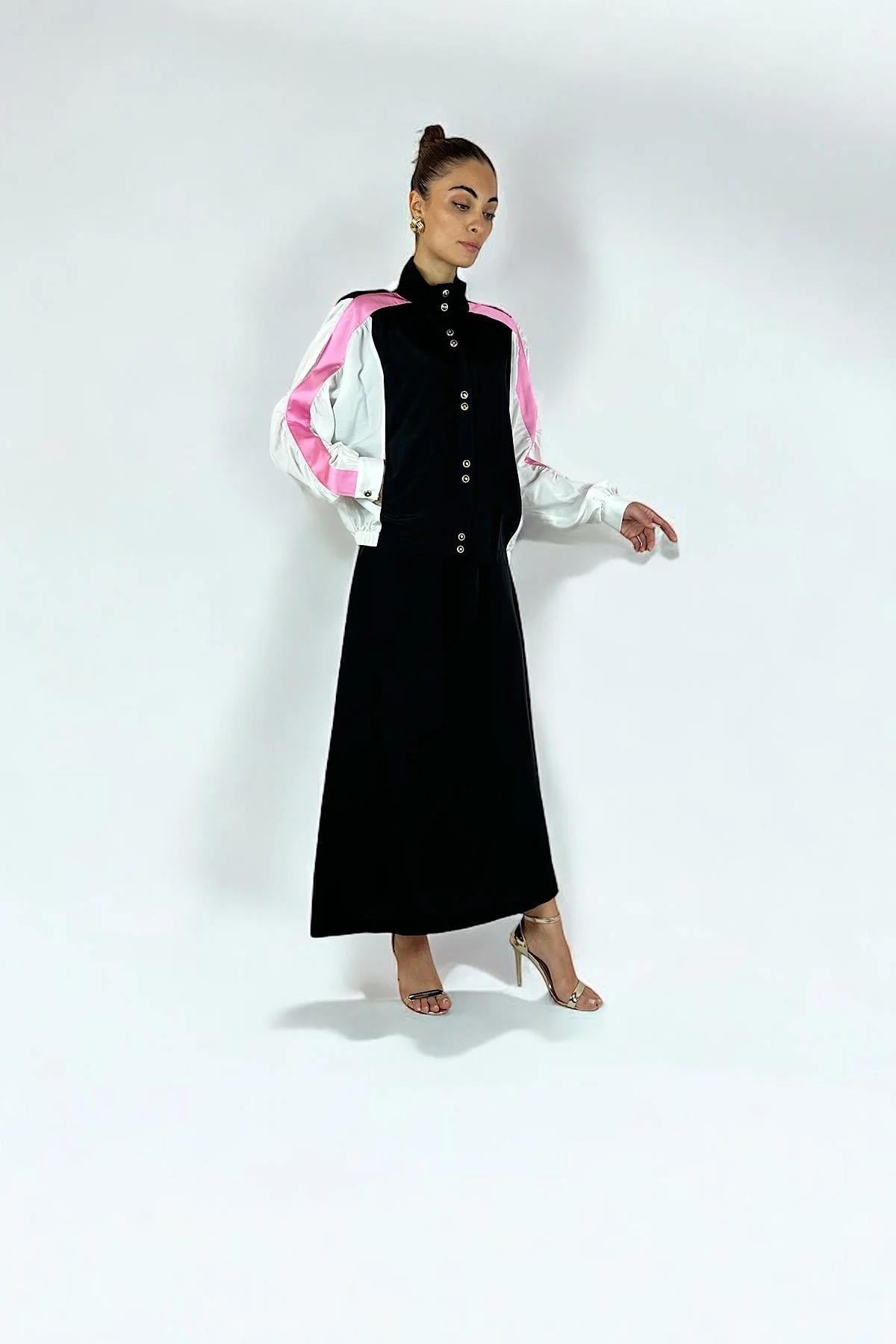 TENCEL KOL SATEN BOMBER SİYAH