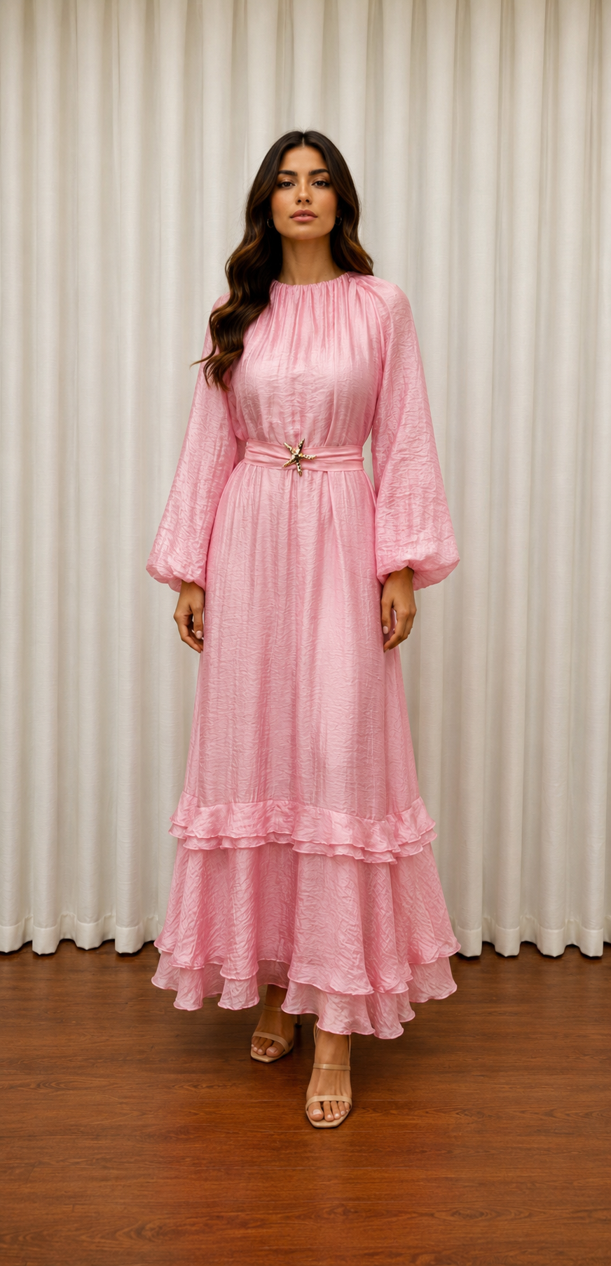 VERDEA ELBİSE PEMBE