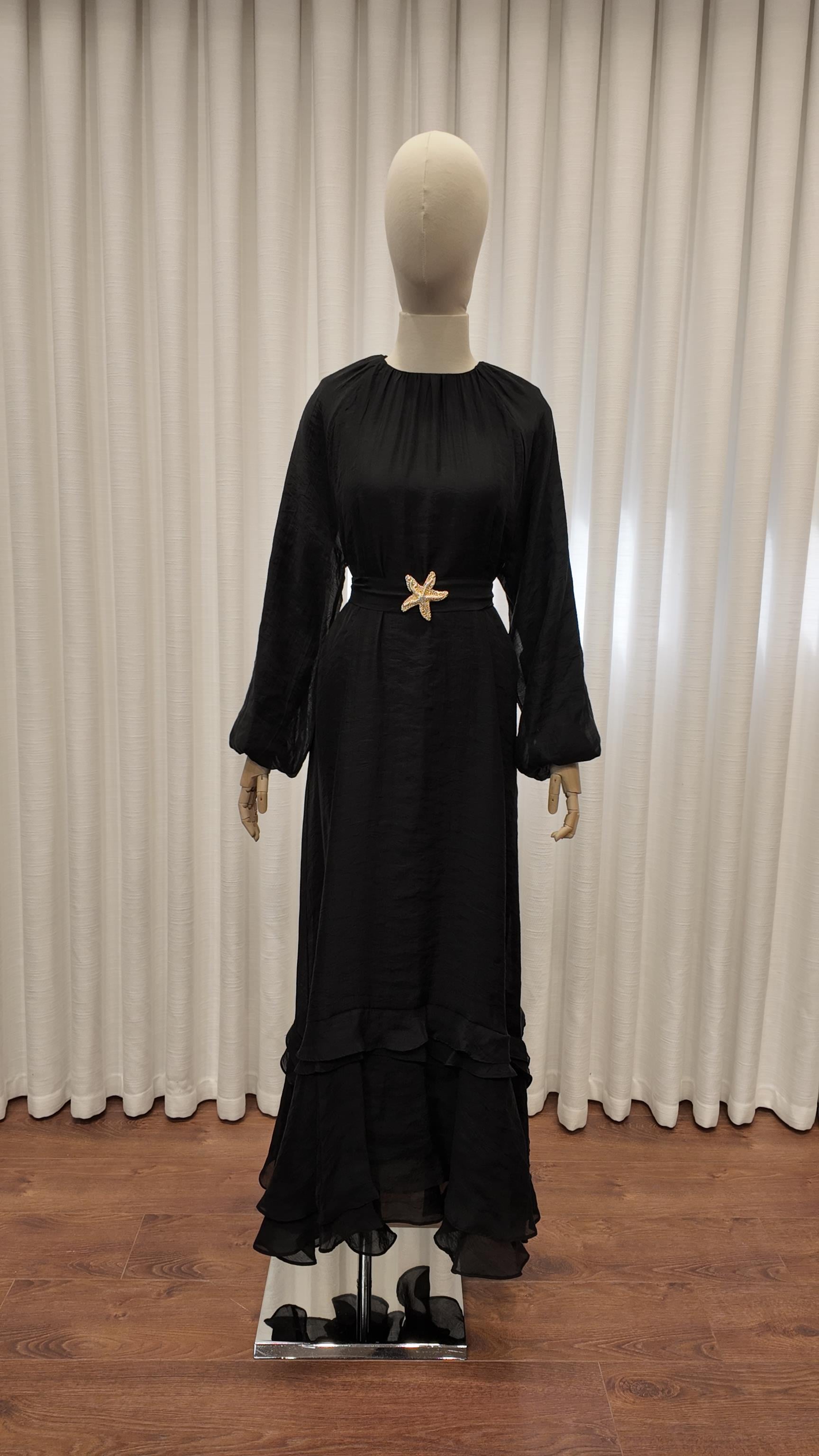 VERDEA ELBİSE SİYAH