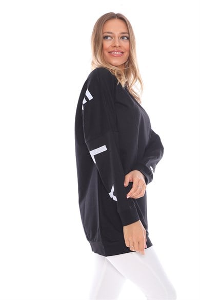 Akbana Arkası Yazı Karakterli Tunik 0438