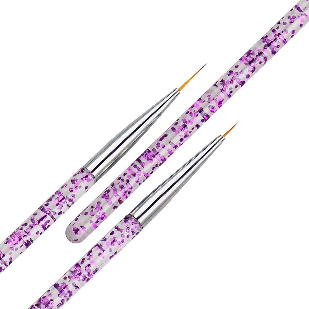 3lü Tırnak Süsleme Nail Art Fırça Seti