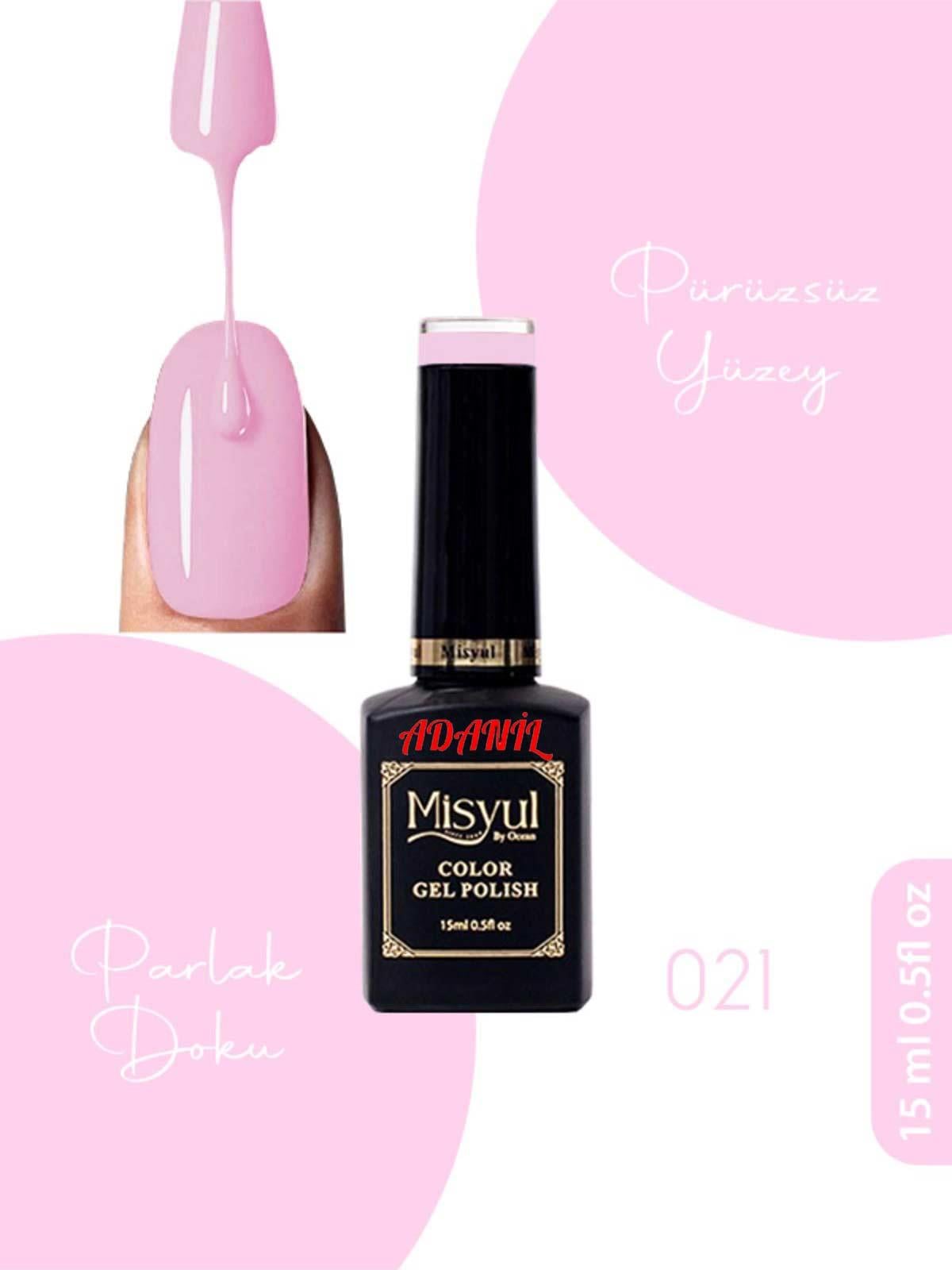 Adanil 15 ml Misyul Profesyonel Pembe Kalıcı Oje Mis-021