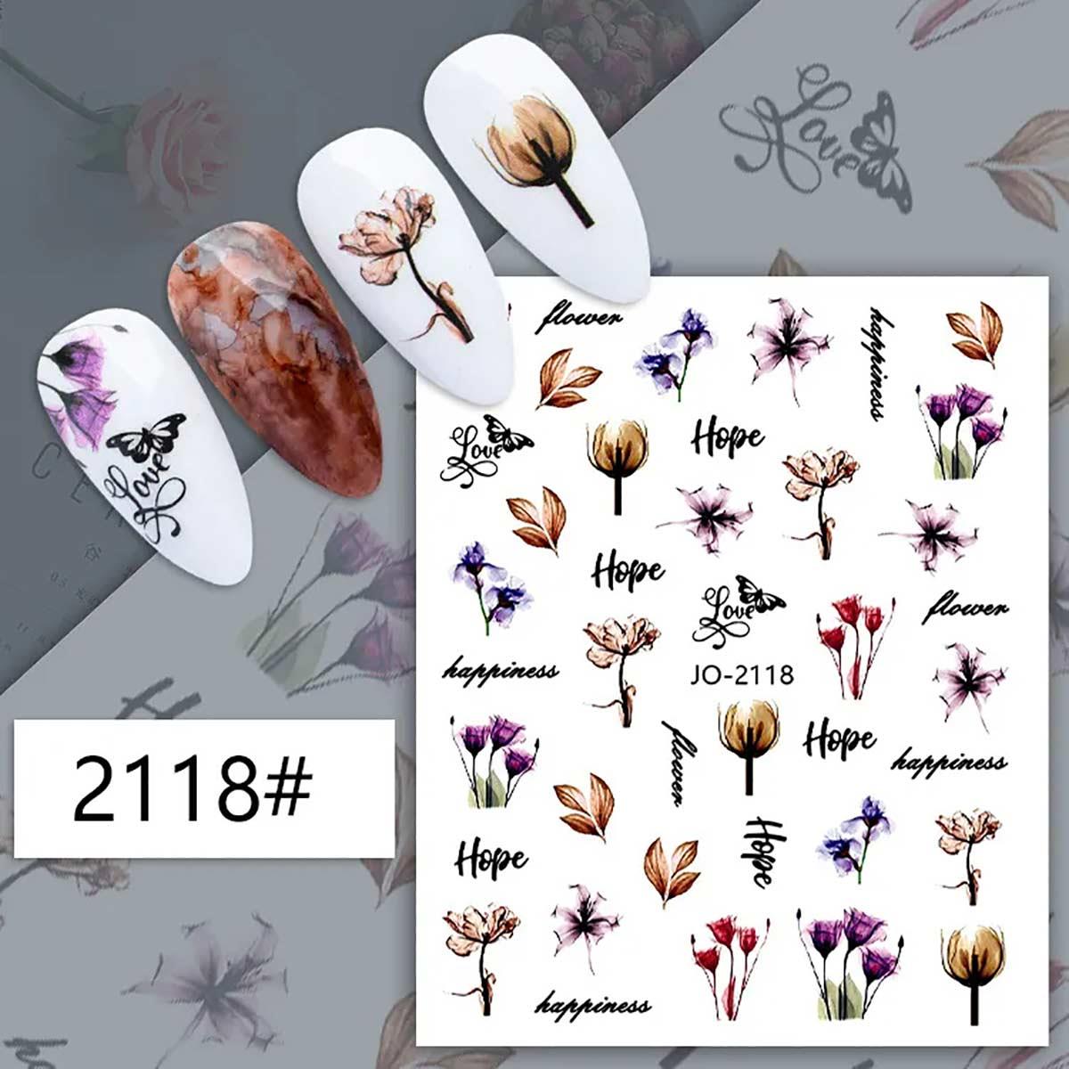 Adanil Çiçek Bitki Yazılı Sticker J0-2118 - ADANİL-STICKER-J0-2118