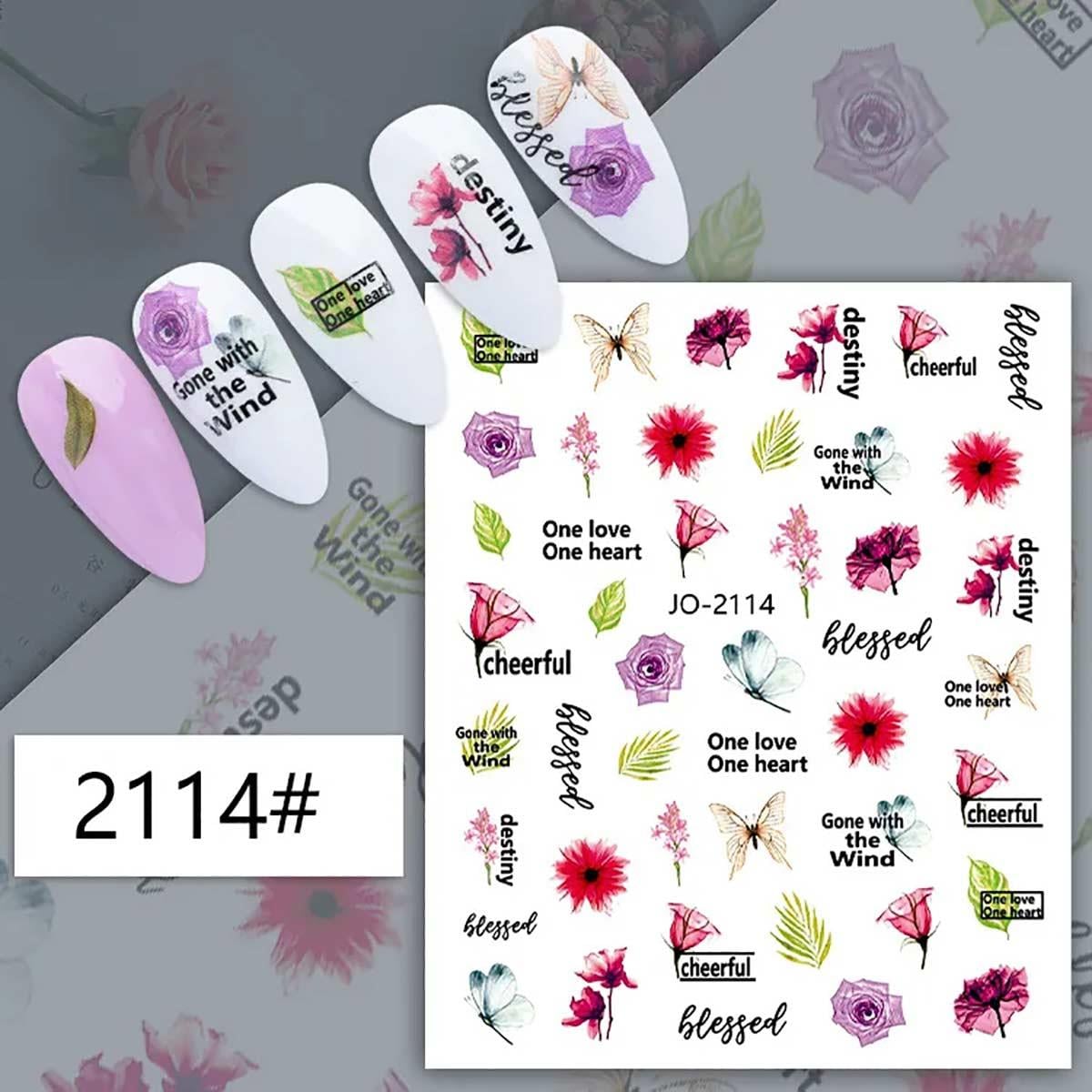 Adanil Çiçek Kelebek Yazılı Sticker J0-2114 - ADANİL-STICKER-J0-2114