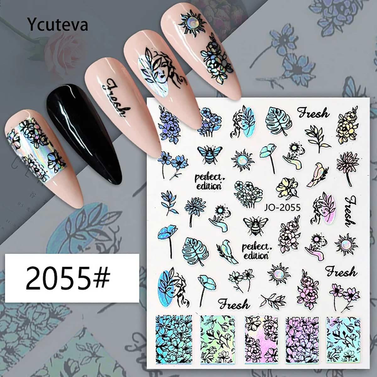 Adanil Hologram Yaprak Çiçek Güvercin Arı Sticker J0-2055 - ADANİL-STICKER-J0-2055