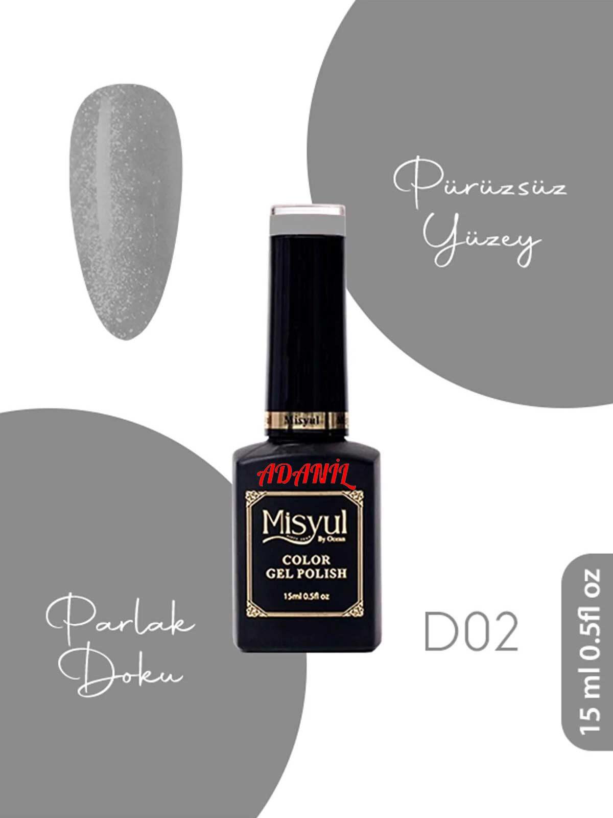 Adanil Misyul Gümüş Disko Işıkta Parlayan Kalıcı Oje D02