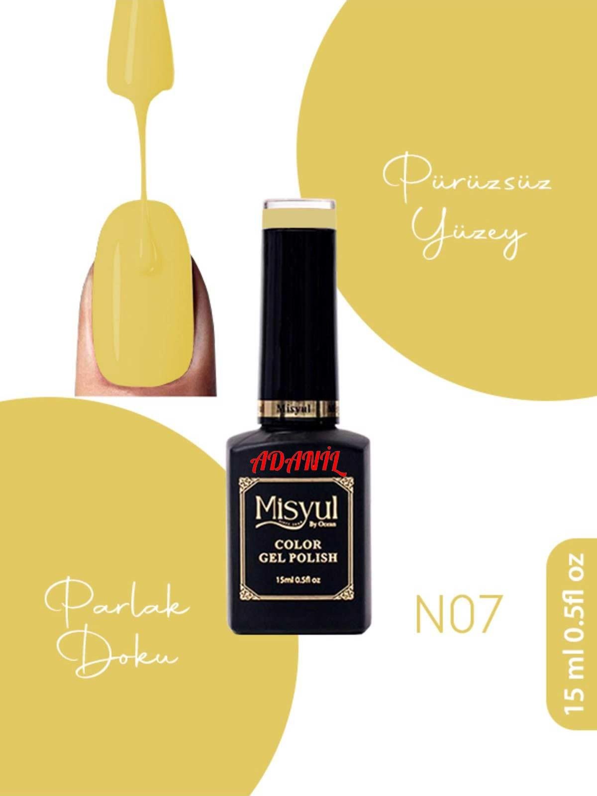 Adanil Misyul Neon Sarı Kalıcı Oje N07