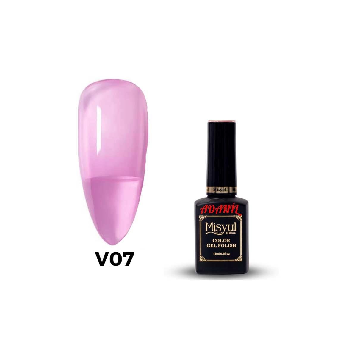 Adanil Misyul Vitröz Cam Saydam Şeker Pembe Kalıcı Oje V07