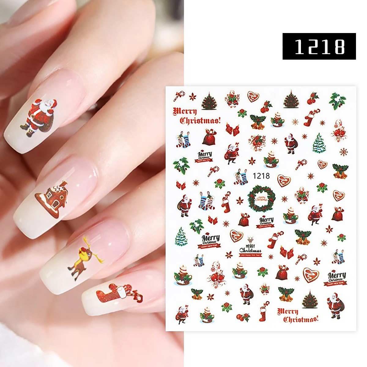 Adanil Noel Çorabı Çam Ağacı Noel Baba Sticker J0-1218 - ADANİL-STICKER-J0-1218