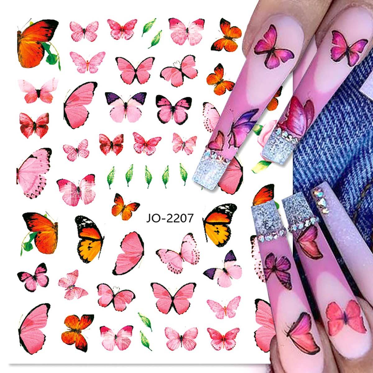 Adanil Pembe Kırmızı Kelebek Sticker J0-2207