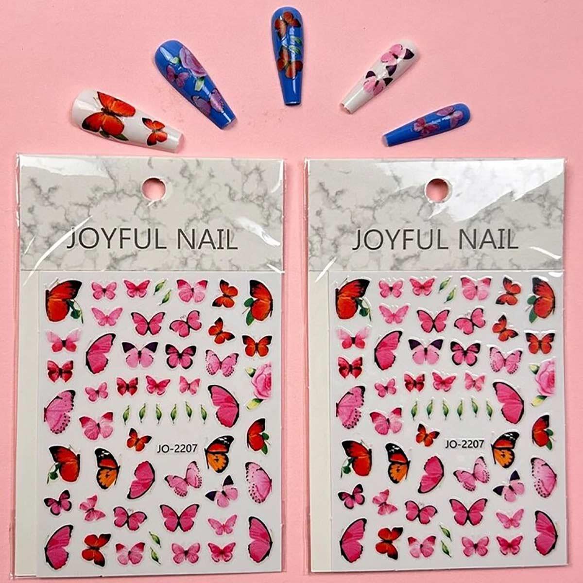 Adanil Pembe Kırmızı Kelebek Sticker J0-2207