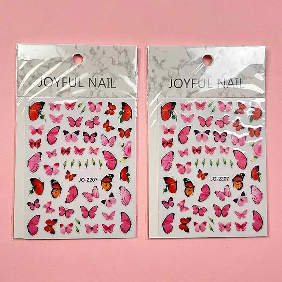 Adanil Pembe Kırmızı Kelebek Sticker J0-2207