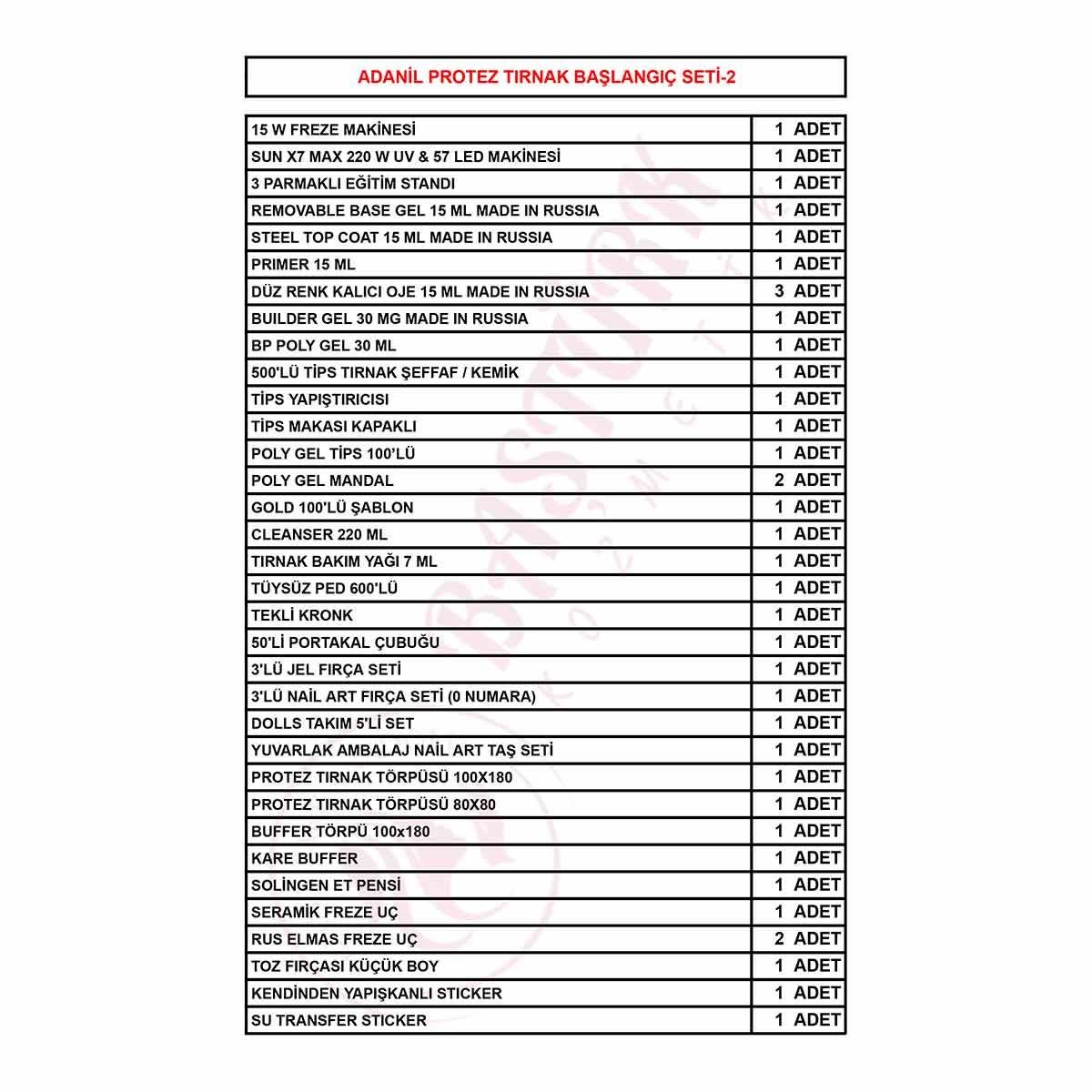 ADANİL PROTEZ TIRNAK BAŞLANGIÇ SETİ 2
