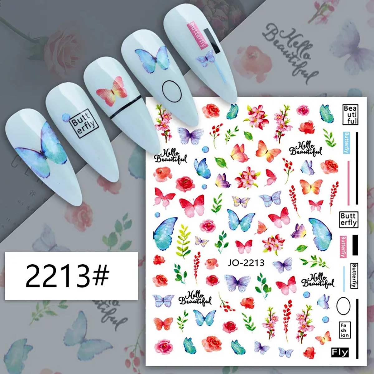 Adanil Renkli Kelebek Çiçek Sticker J0-2213 - ADANİL-STICKER-J0-2213