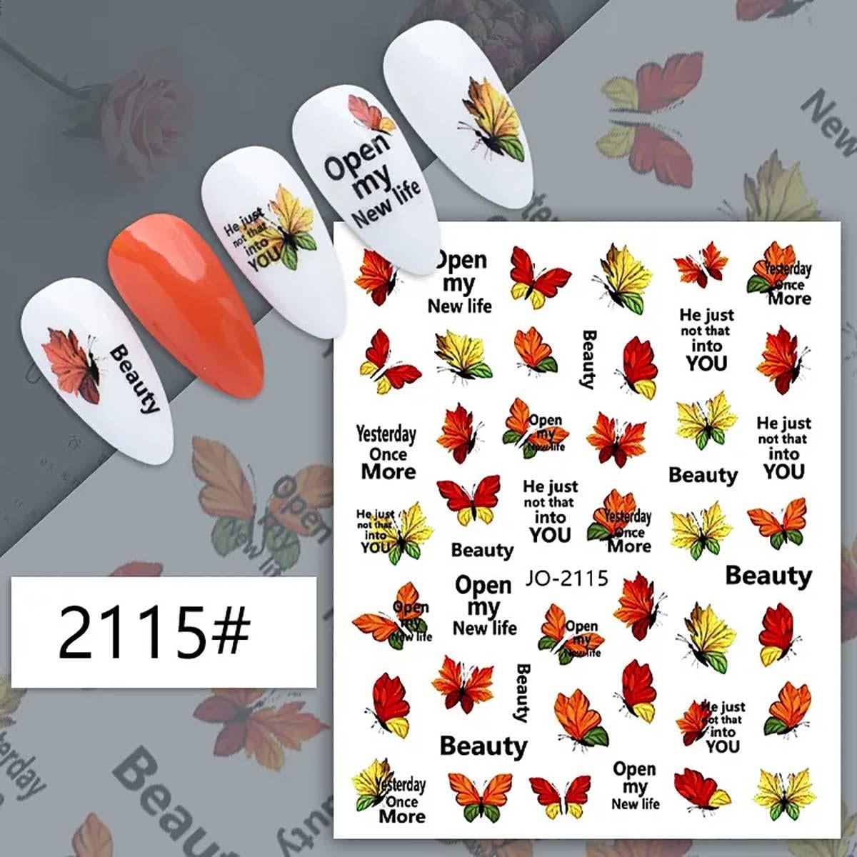 Adanil Yaprak Kelebek Yazılı Sticker J0-2115 - ADANİL-STICKER-J0-2115