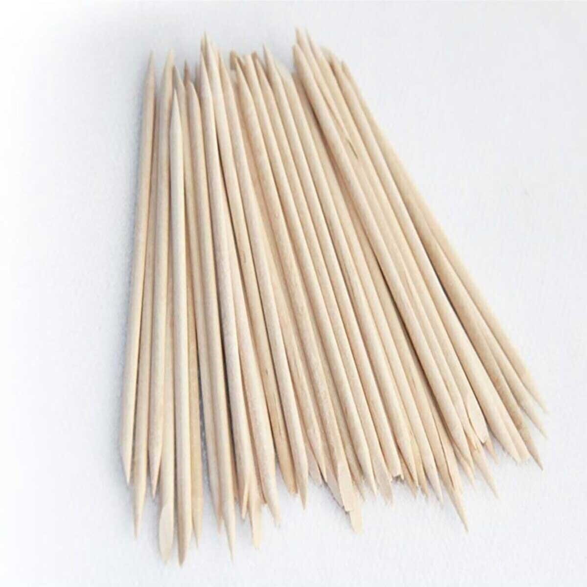 Ahşap Et İtici 100lü Manikür Çubuğu (Portakal Çubuğu)