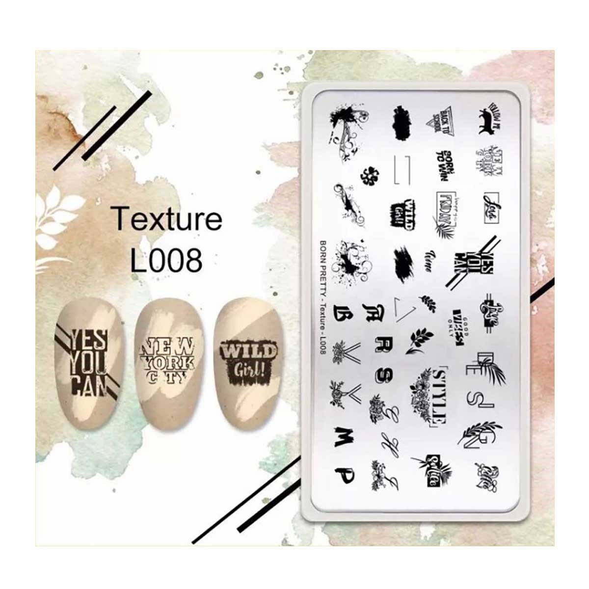 BORN PRETTY STAMPER DESEN PLAKASI TEXTURE L008