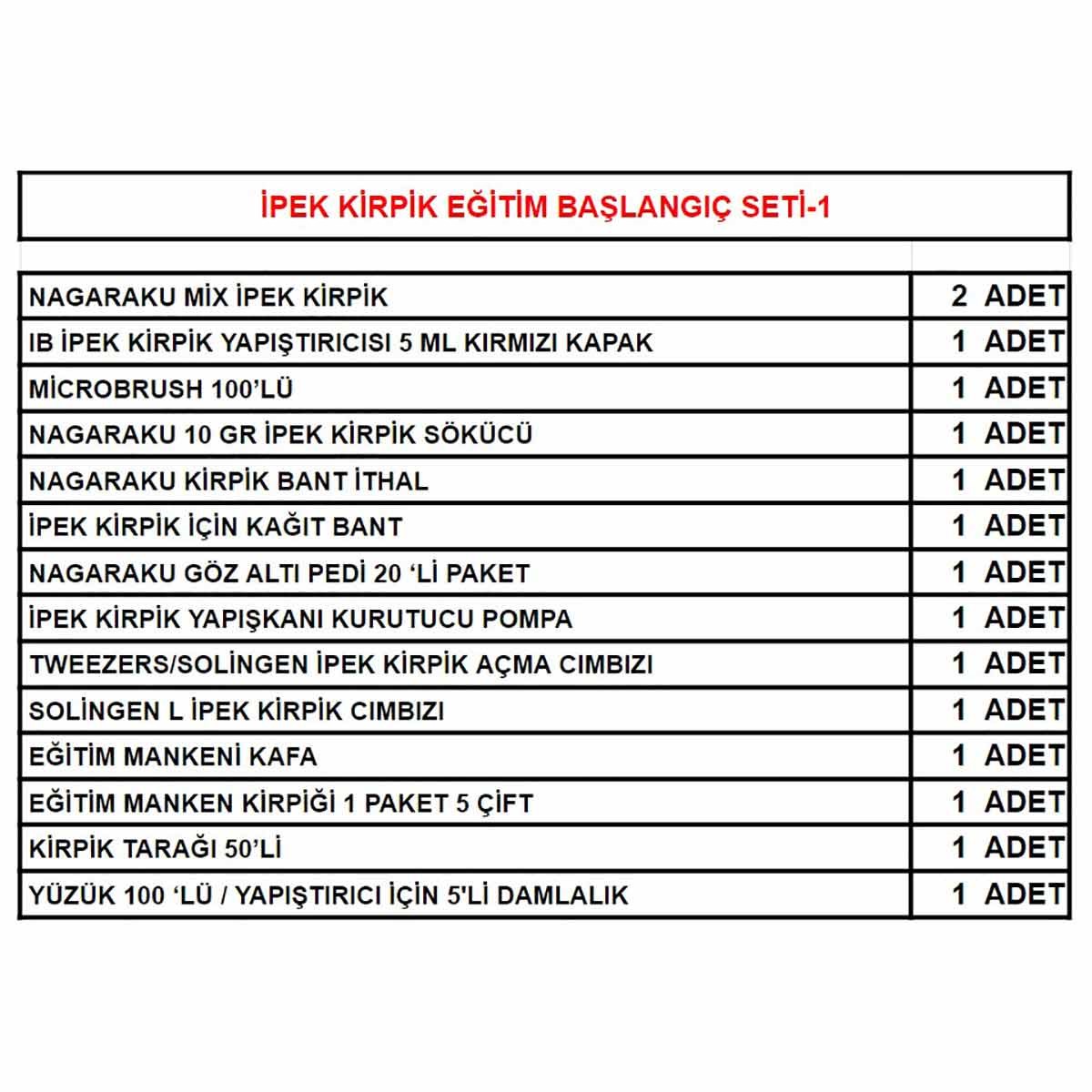 ADANİL İPEK KİRPİK EĞİTİM SETİ 1